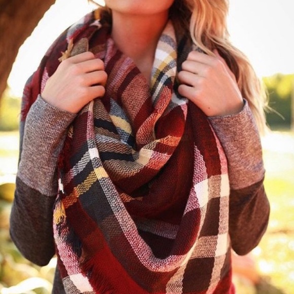 Private Label Accessories - 💃Plaid Blanket Scarf